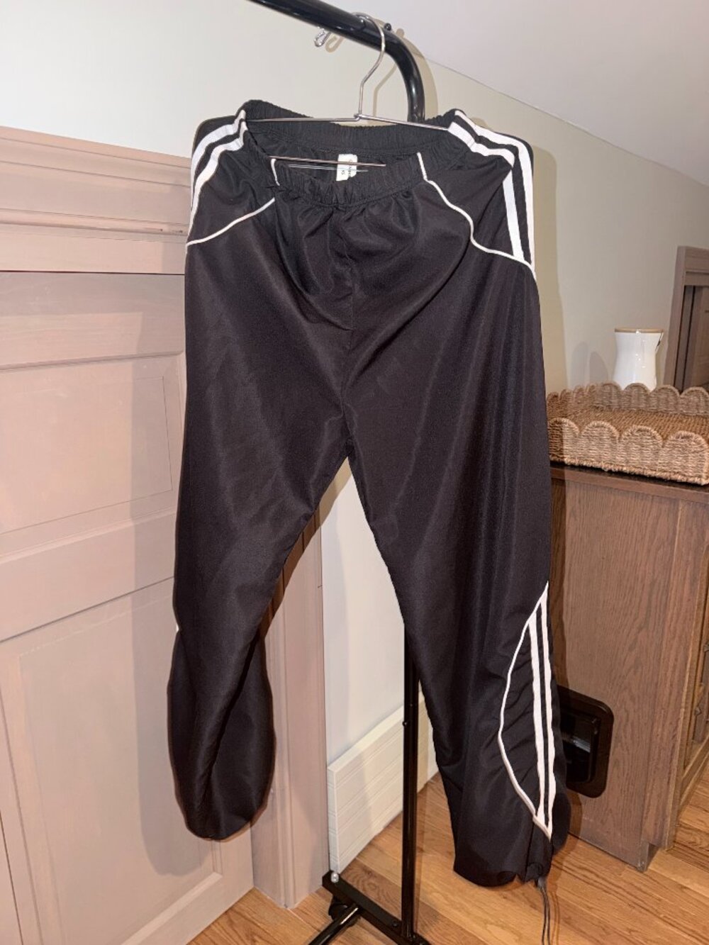 COMMENSE Leisure Series Cargo Track Pants Black White Stripe XS